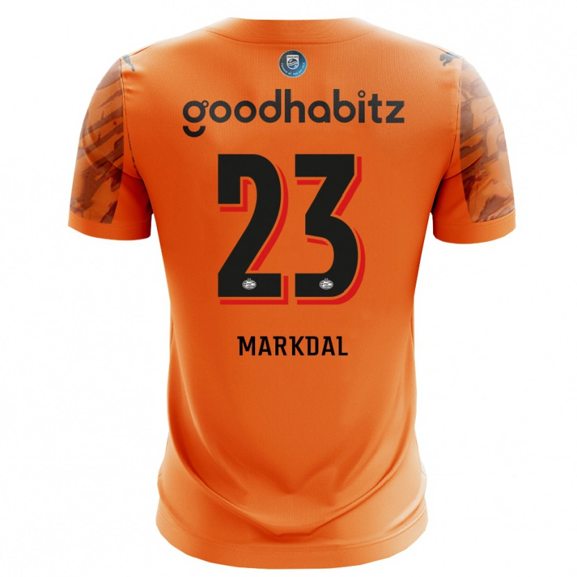 Danxen Enfant Mikkel Markdal #23 Maillot de Gardien Orange Noir 2025/26 T-shirt