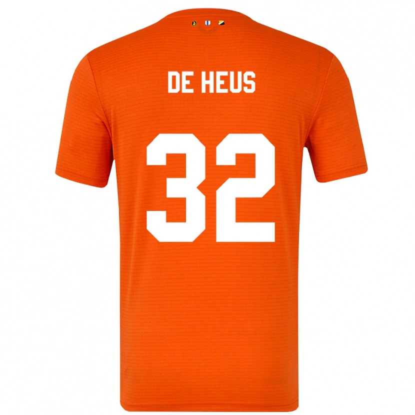 Danxen Enfant Loïs De Heus #32 Maillot de Gardien Orange Noir 2025/26 T-shirt
