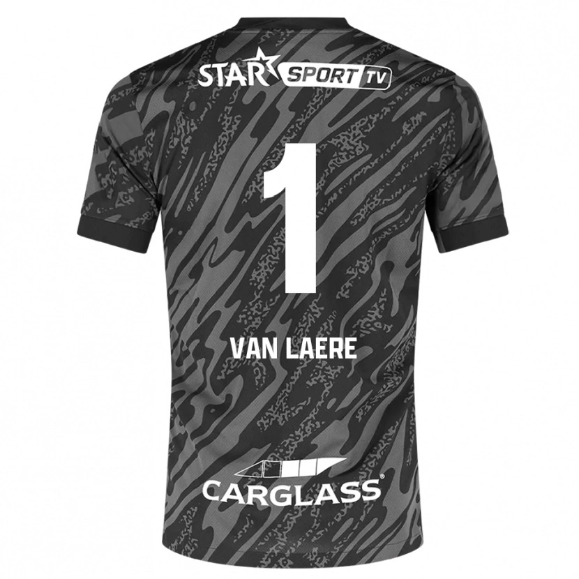 Danxen Enfant Daan Van Laere #1 Maillot de Gardien Gris Foncé Noir 2025/26 T-shirt