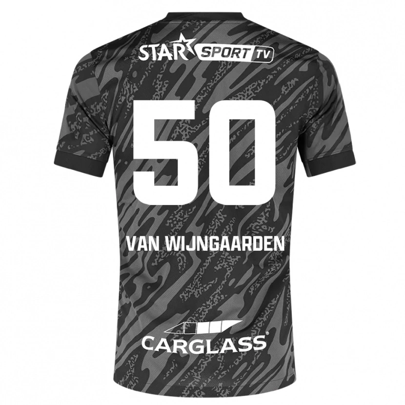 Danxen Enfant Maren Van Wijngaarden #50 Maillot de Gardien Gris Foncé Noir 2025/26 T-shirt