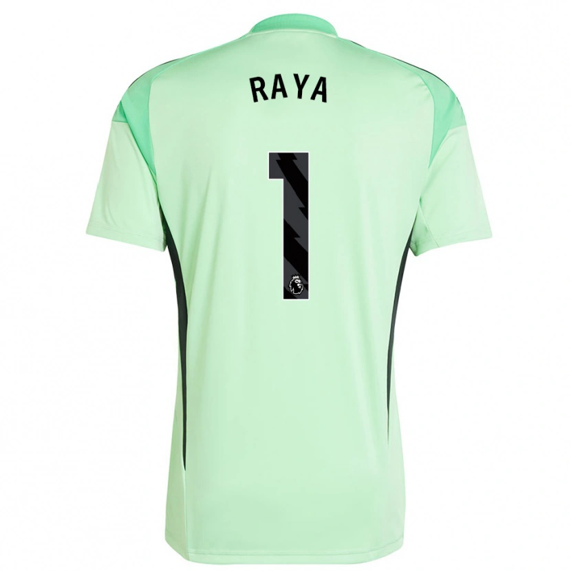 Danxen Enfant David Raya #1 Maillot de Gardien Vert Clair Noir 2025/26 T-shirt