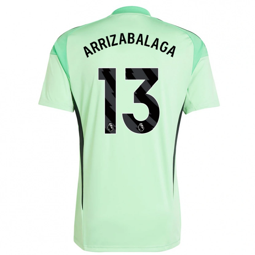 Danxen Enfant Kepa Arrizabalaga #13 Maillot de Gardien Vert Clair Noir 2025/26 T-shirt