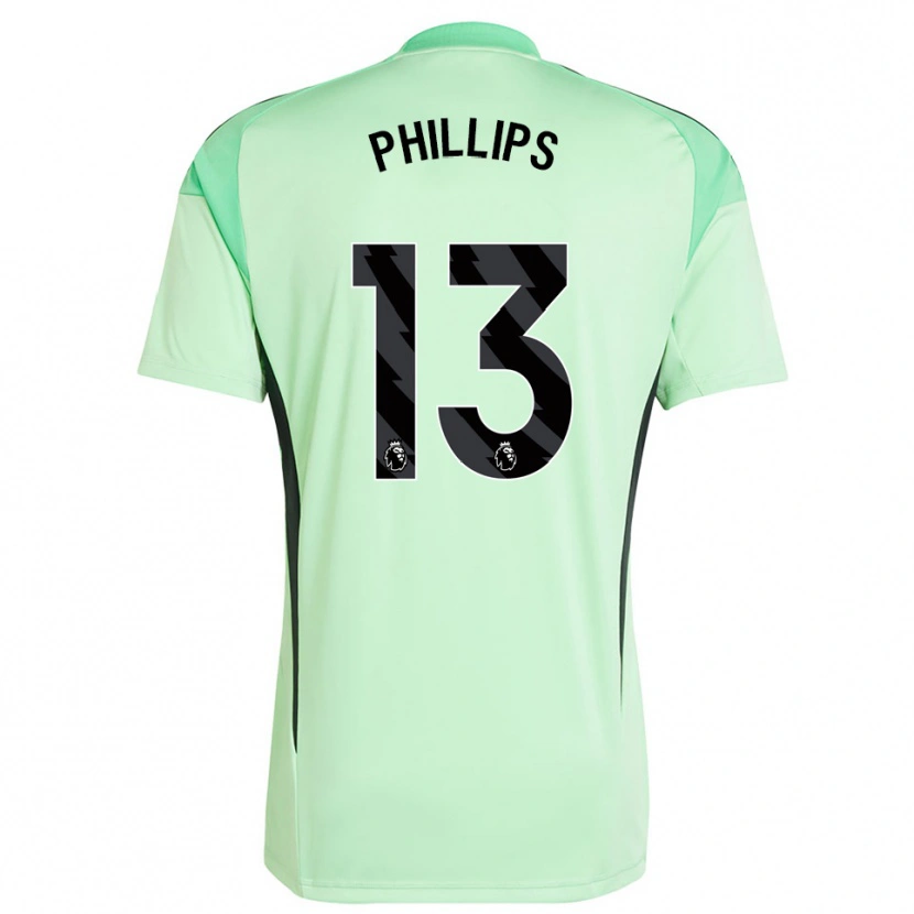 Danxen Enfant Charlie Phillips #13 Maillot de Gardien Vert Clair Noir 2025/26 T-shirt