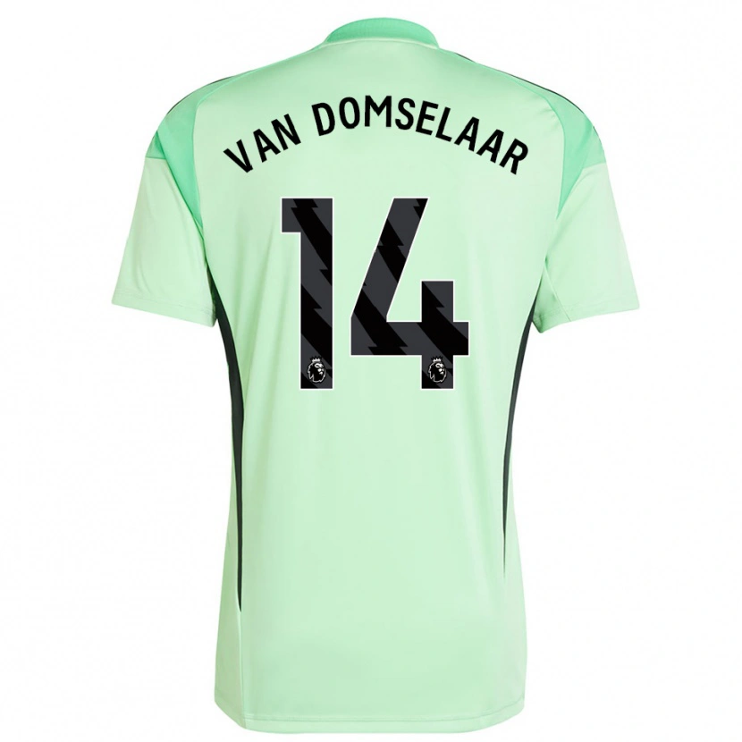 Danxen Enfant Daphne Van Domselaar #14 Maillot de Gardien Vert Clair Noir 2025/26 T-shirt