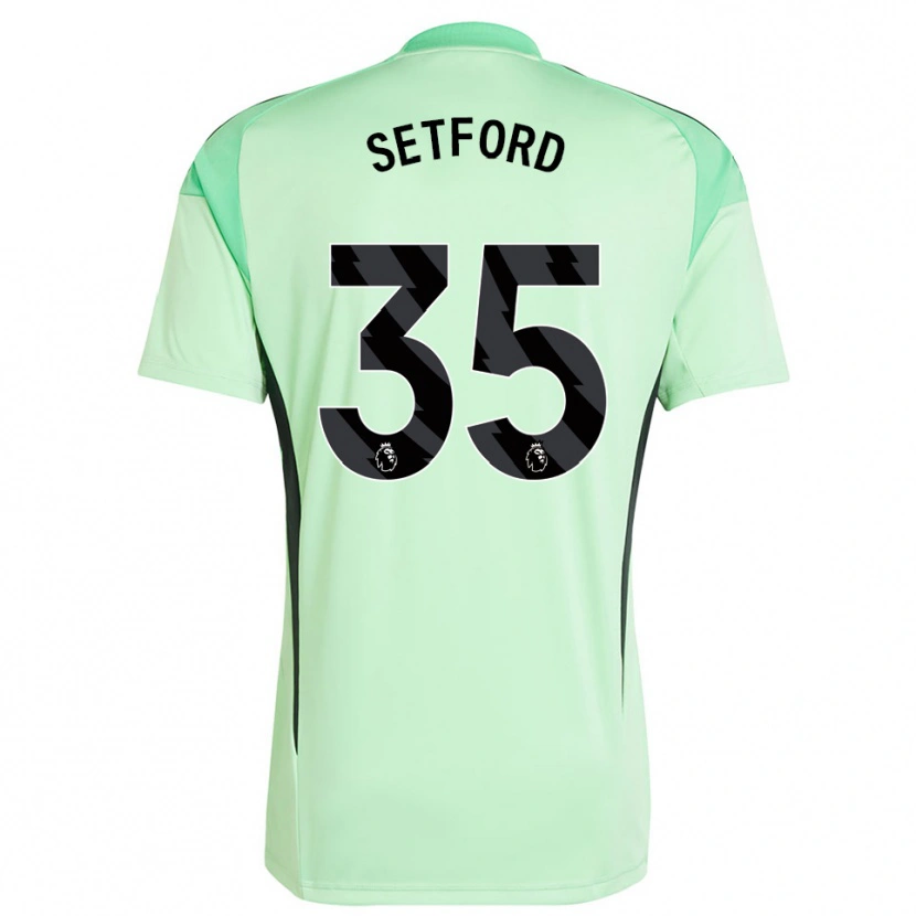 Danxen Enfant Tommy Setford #35 Maillot de Gardien Vert Clair Noir 2025/26 T-shirt