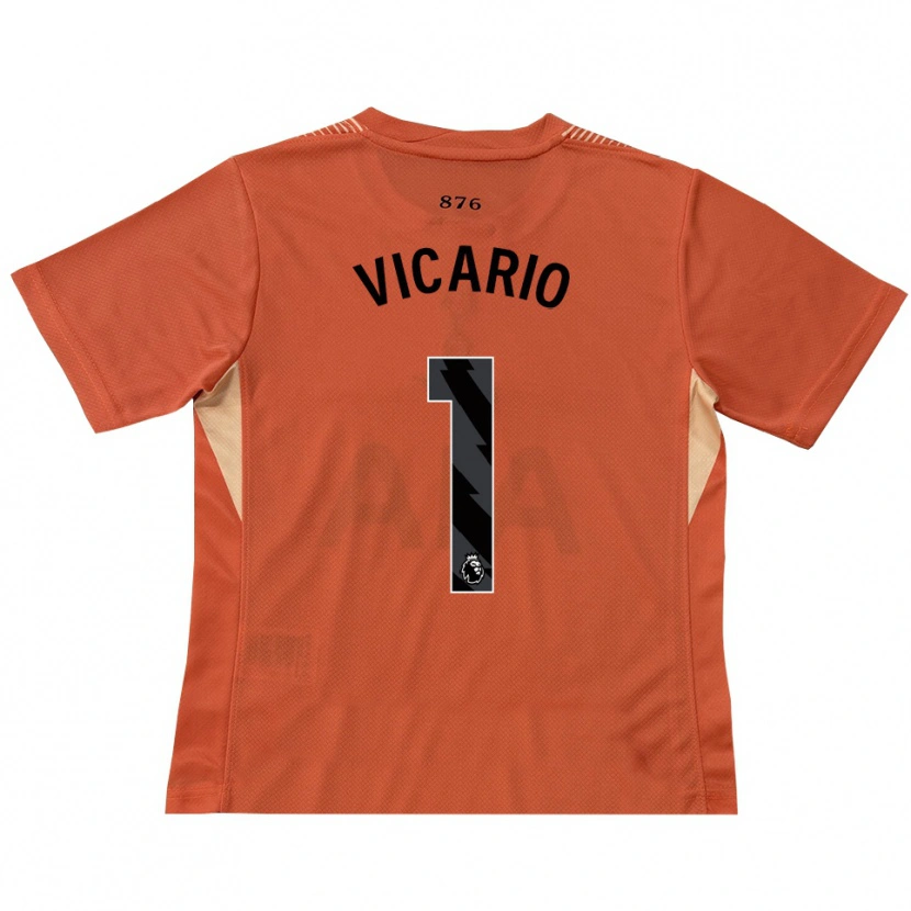 Danxen Enfant Guglielmo Vicario #1 Maillot de Gardien Orange Noir 2025/26 T-shirt