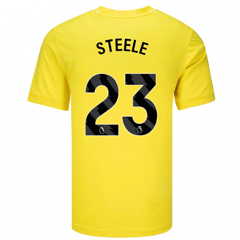 Danxen Enfant Jason Steele #23 Maillot de Gardien Jaune Noir 2025/26 T-shirt