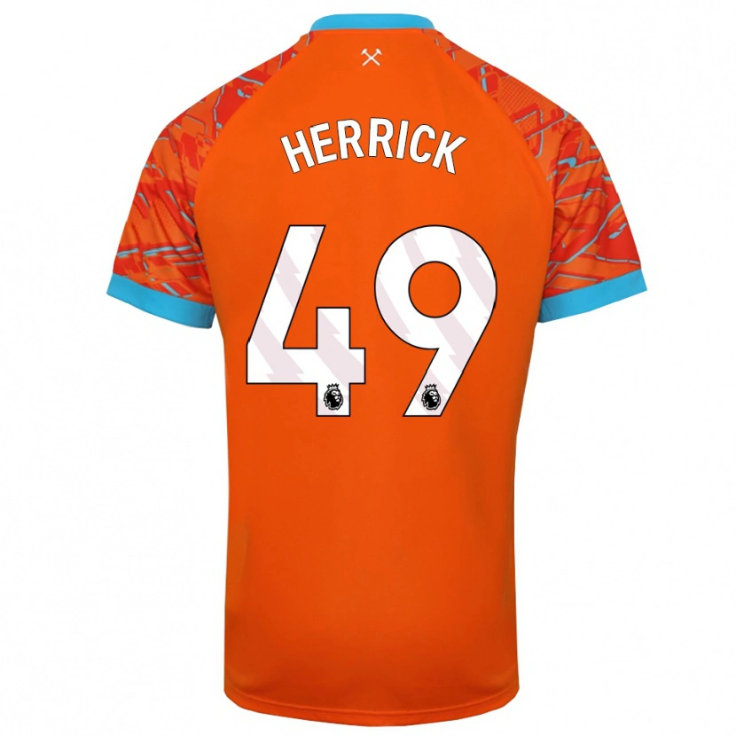 Danxen Enfant Finlay Herrick #49 Maillot de Gardien Orange Blanc 2025/26 T-shirt