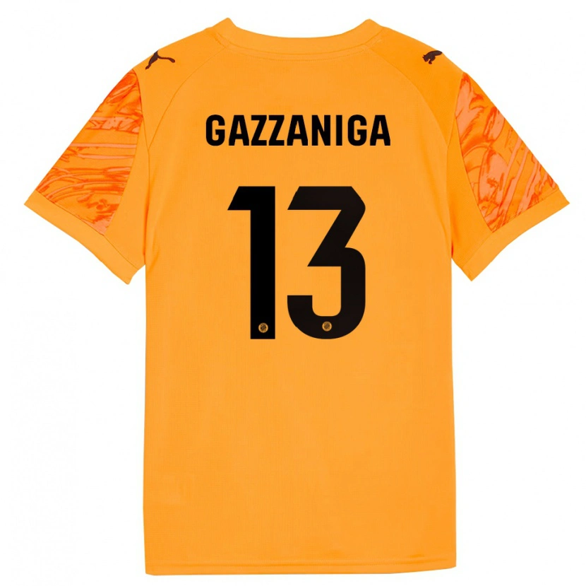 Danxen Enfant Paulo Gazzaniga #13 Maillot de Gardien Orange Noir 2025/26 T-shirt