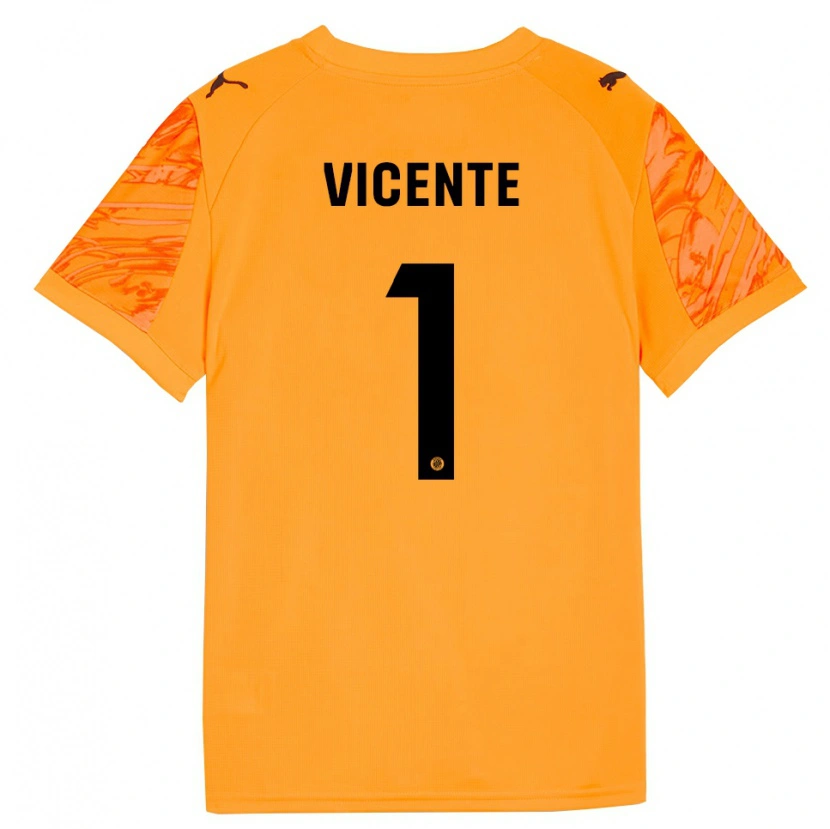 Danxen Enfant Diego Vicente #1 Maillot de Gardien Orange Noir 2025/26 T-shirt