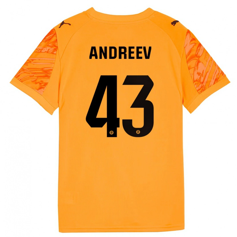 Danxen Enfant Aleksandar Andreev #43 Maillot de Gardien Orange Noir 2025/26 T-shirt