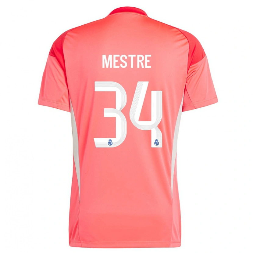 Danxen Enfant Sergio Mestre #34 Maillot de Gardien Orange Rouge Blanc 2025/26 T-shirt