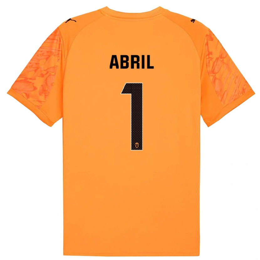 Danxen Enfant Vicent Abril #1 Maillot de Gardien Orange Noir 2025/26 T-shirt