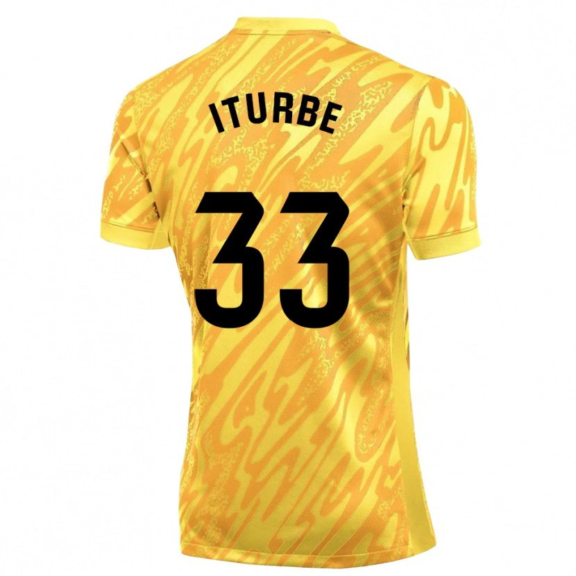 Danxen Enfant Alejandro Iturbe #33 Maillot de Gardien Jaune Noir 2025/26 T-shirt