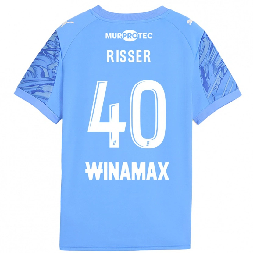 Danxen Enfant Robin Risser #40 Maillot de Gardien Bleu Clair Blanc 2025/26 T-shirt