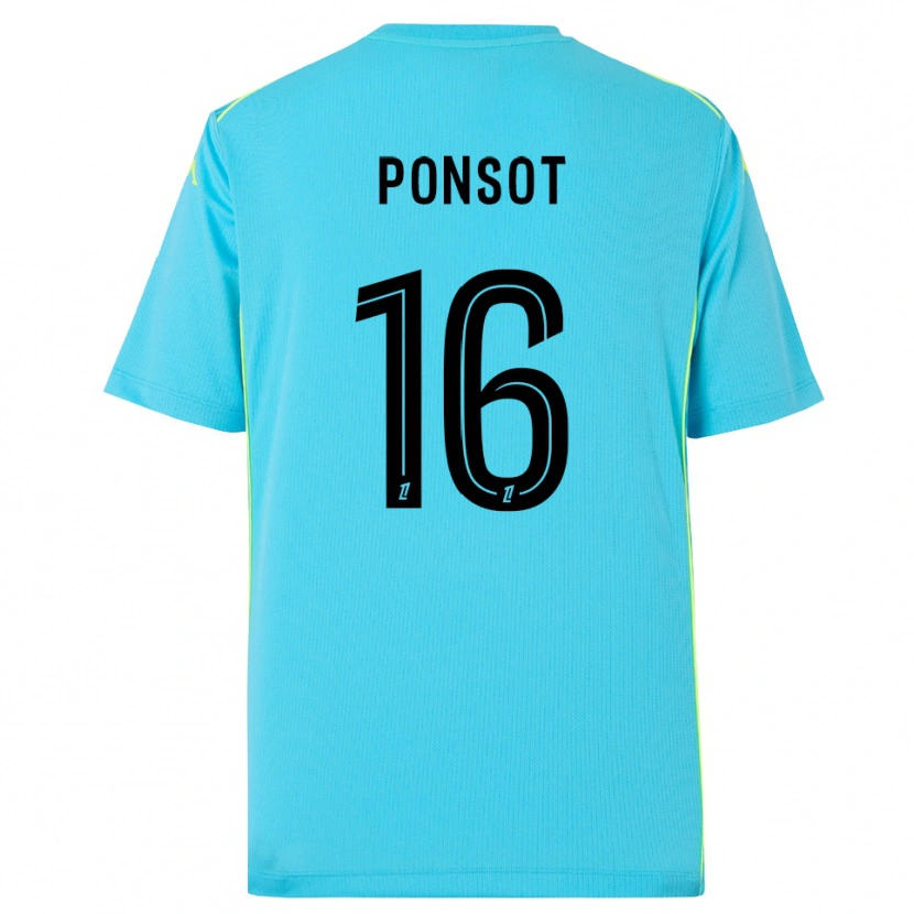 Danxen Enfant Martin Ponsot #16 Maillot de Gardien Bleu Ciel Noir 2025/26 T-shirt