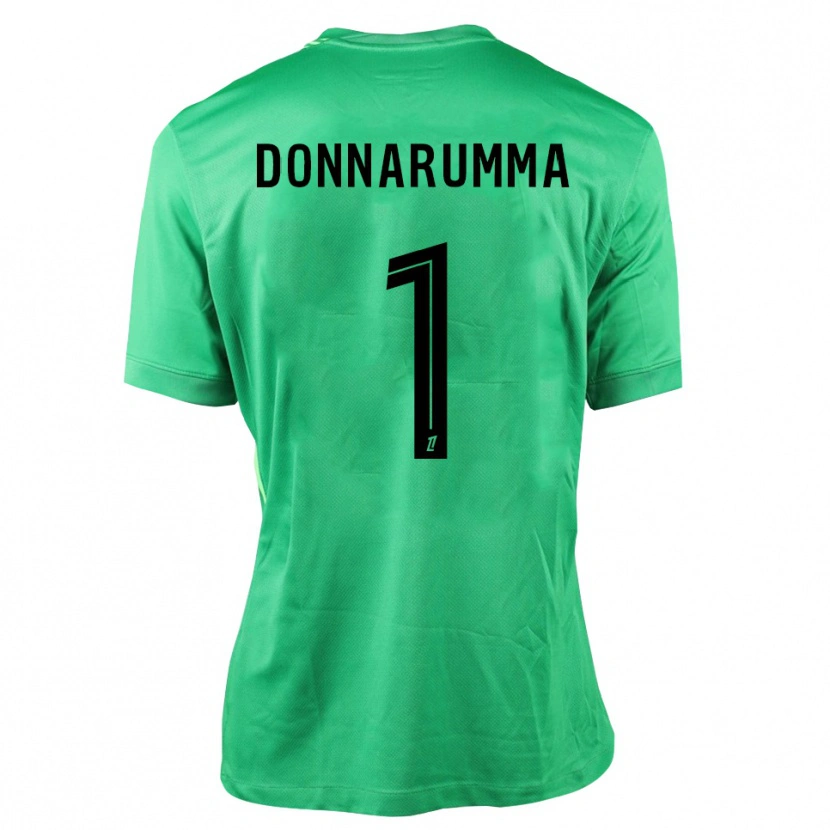 Danxen Enfant Gianluigi Donnarumma #1 Maillot de Gardien Vert Noir 2025/26 T-shirt