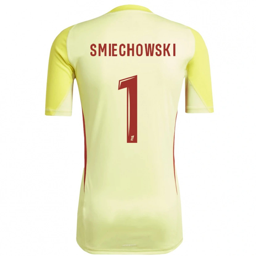 Danxen Enfant Artur Smiechowski #1 Maillot de Gardien Rouge Jaune Clair 2025/26 T-shirt