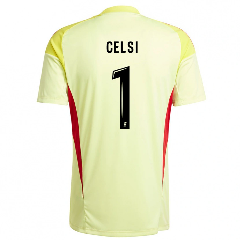 Danxen Enfant Rafael Celsi #1 Maillot de Gardien Noir Jaune Clair 2025/26 T-shirt