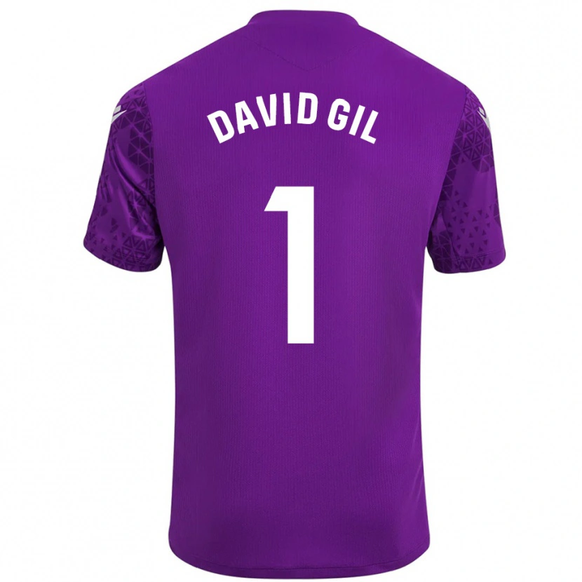 Danxen Enfant David Gil #1 Maillot de Gardien Violet Foncé Blanc 2025/26 T-shirt