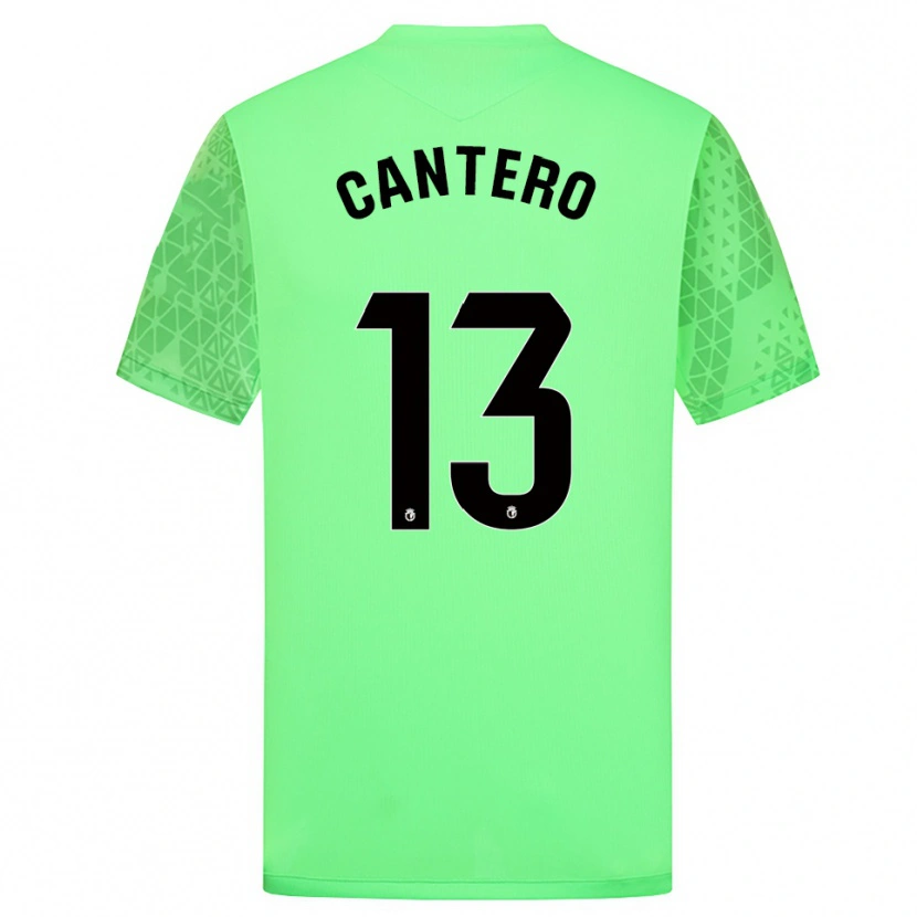 Danxen Enfant Ander Cantero #13 Maillot de Gardien Vert Printemps Noir 2025/26 T-shirt