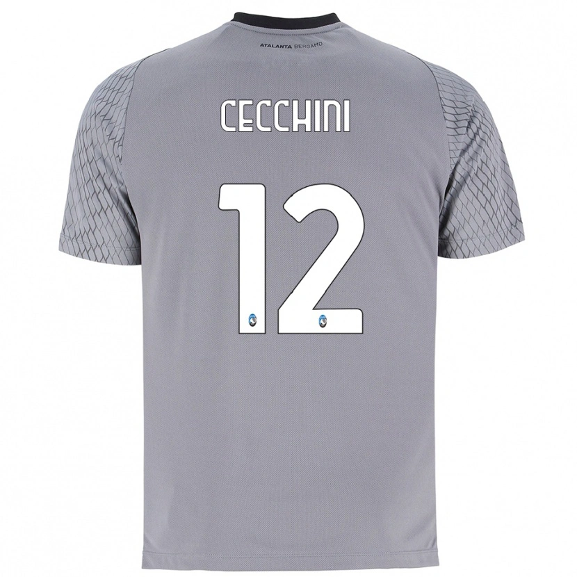 Danxen Enfant Filippo Cecchini #12 Maillot de Gardien Gris Bleu Rouge 2025/26 T-shirt