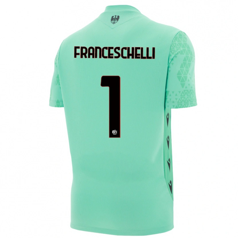 Danxen Enfant Matteo Franceschelli #1 Maillot de Gardien Bleu Menthe Noir 2025/26 T-shirt