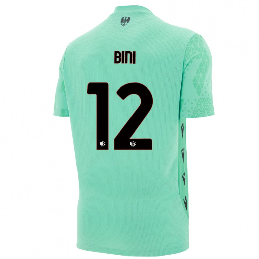 Danxen Enfant Cesare Bini #12 Maillot de Gardien Bleu Menthe Noir 2025/26 T-shirt