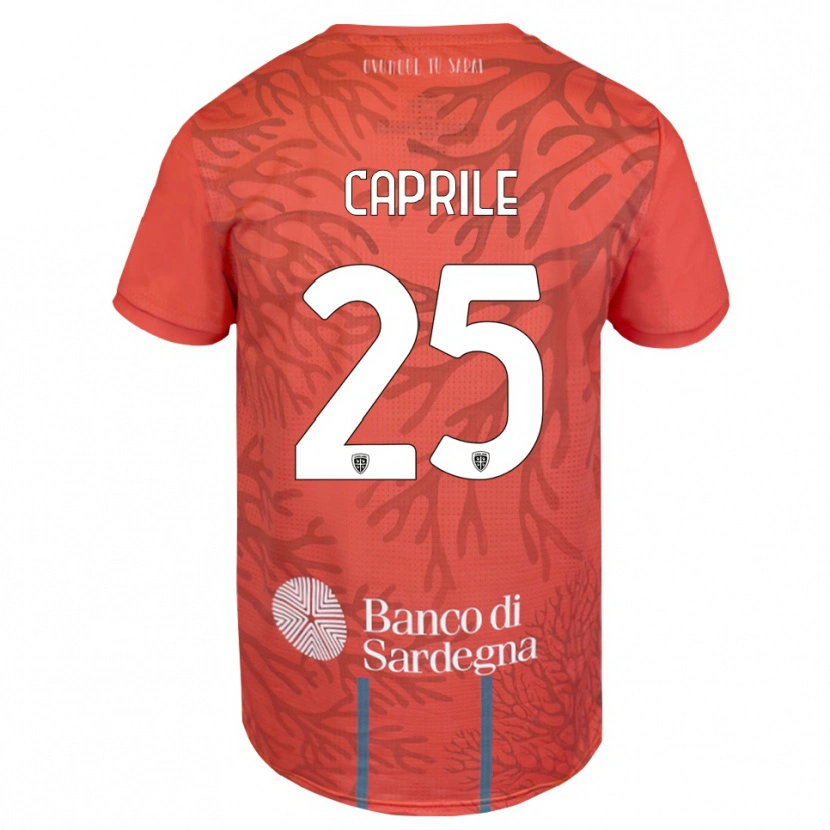 Danxen Enfant Elia Caprile #25 Maillot de Gardien Orange Rouge Blanc 2025/26 T-shirt