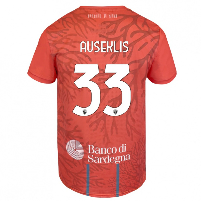 Danxen Enfant Henrijs Auseklis #33 Maillot de Gardien Orange Rouge Blanc 2025/26 T-shirt