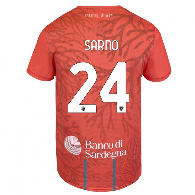 Danxen Enfant Vincenzo Sarno #24 Maillot de Gardien Orange Rouge Blanc 2025/26 T-shirt