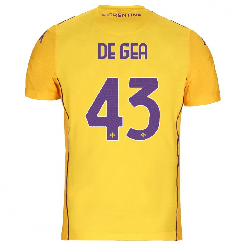 Danxen Enfant David de Gea #43 Maillot de Gardien Orange Jaune Violet 2025/26 T-shirt
