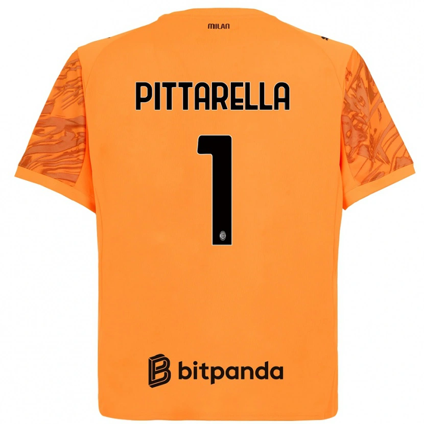 Danxen Enfant Matteo Pittarella #1 Maillot de Gardien Orange Jaune Noir 2025/26 T-shirt