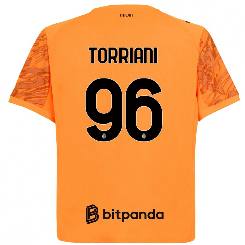 Danxen Enfant Lorenzo Torriani #96 Maillot de Gardien Orange Jaune Noir 2025/26 T-shirt