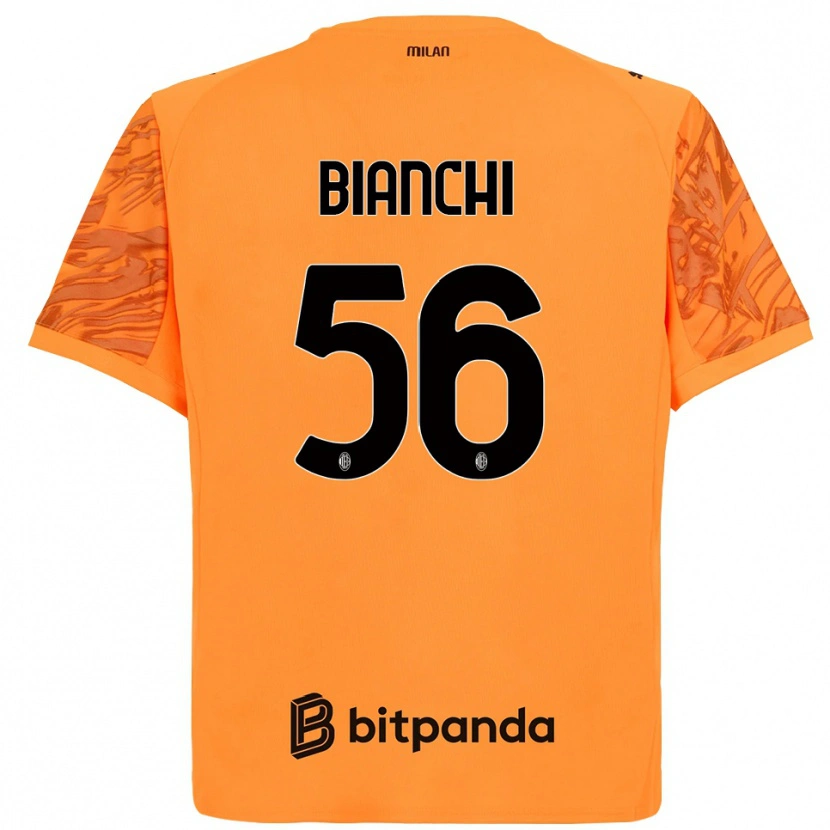 Danxen Enfant Alessandro Bianchi #56 Maillot de Gardien Orange Jaune Noir 2025/26 T-shirt