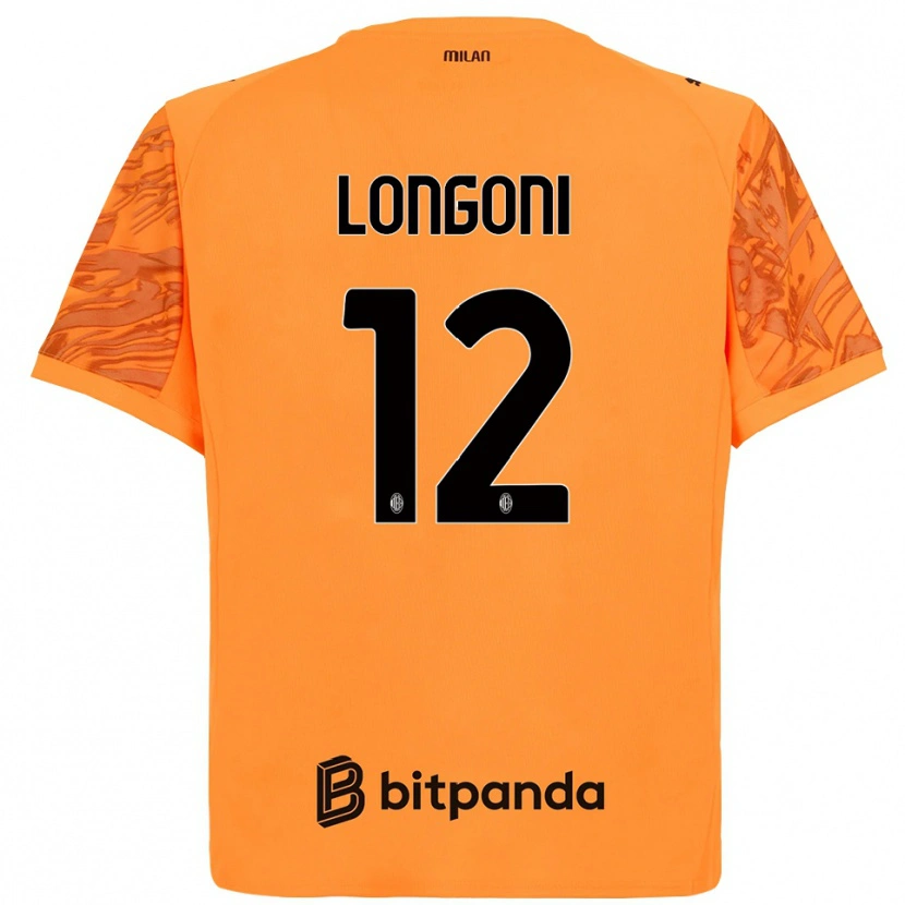 Danxen Enfant Alessandro Longoni #12 Maillot de Gardien Orange Jaune Noir 2025/26 T-shirt