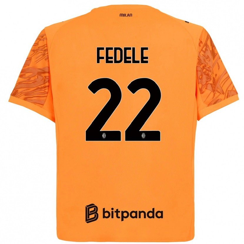 Danxen Enfant Noemi Fedele #22 Maillot de Gardien Orange Jaune Noir 2025/26 T-shirt