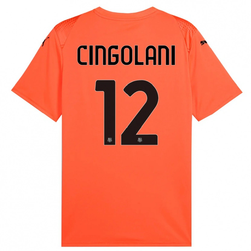 Danxen Enfant Matteo Cingolani #12 Maillot de Gardien Orange Noir 2025/26 T-shirt