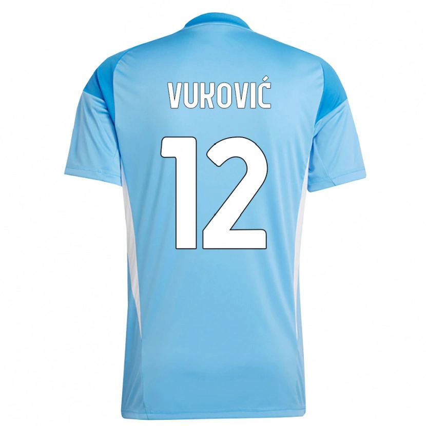 Danxen Enfant Ante Vukovic #12 Maillot de Gardien Ciel Bleu Blanc 2025/26 T-shirt
