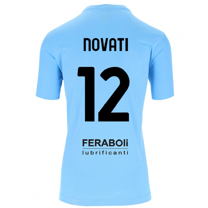 Danxen Enfant Lorenzo Novati #12 Maillot de Gardien Ciel Bleu Noir 2025/26 T-shirt