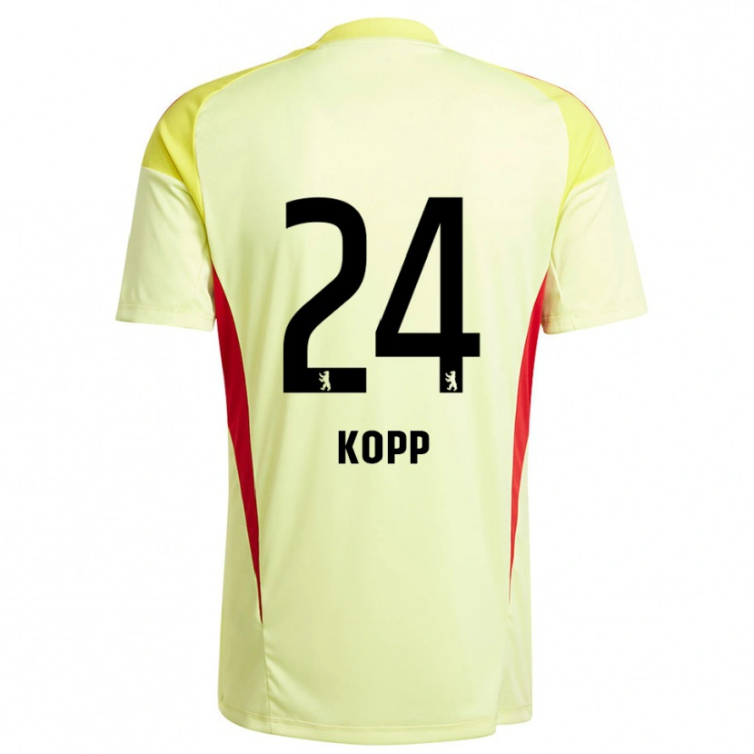 Danxen Enfant Marvin Kopp #24 Maillot de Gardien Jaune Clair Noir 2025/26 T-shirt