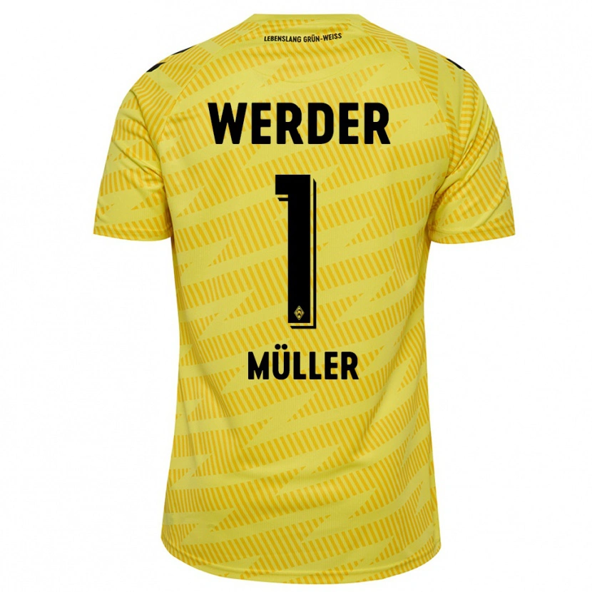 Danxen Enfant Vincent Müller #1 Maillot de Gardien Jaune Noir 2025/26 T-shirt