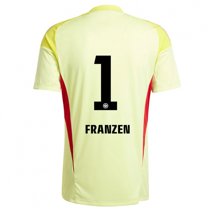 Danxen Enfant Marlon Franzen #1 Maillot de Gardien Jaune Clair Noir 2025/26 T-shirt