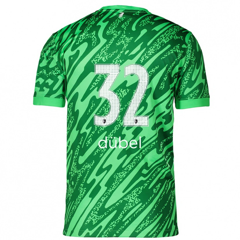 Danxen Enfant Sarah-Lisa Dübel #32 Maillot de Gardien Vert Blanc 2025/26 T-shirt