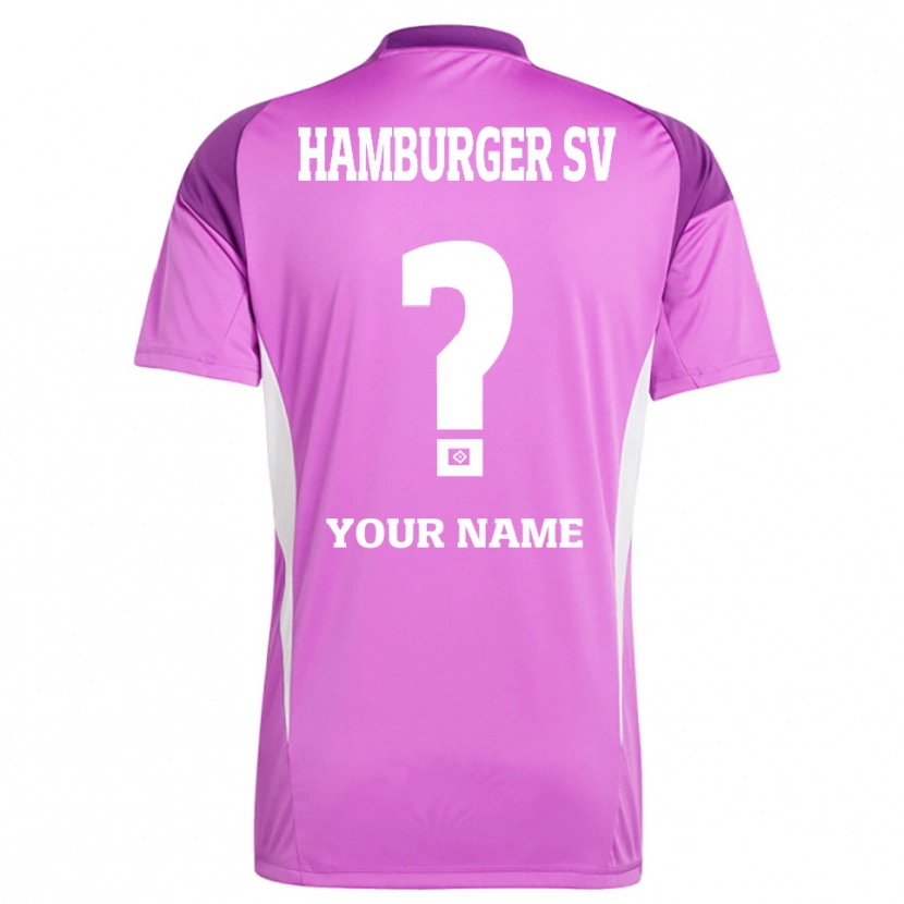 Danxen Enfant Hamburger SV Maillot de Gardien Blanc Lilas Violet 2025/26 T-shirt