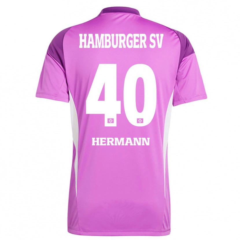 Danxen Enfant Hannes Hermann #40 Maillot de Gardien Blanc Lilas Violet 2025/26 T-shirt