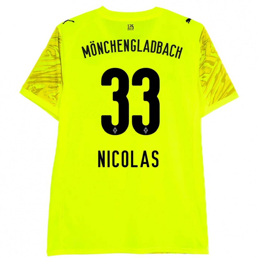 Danxen Enfant Moritz Nicolas #33 Maillot de Gardien Jaune Noir 2025/26 T-shirt