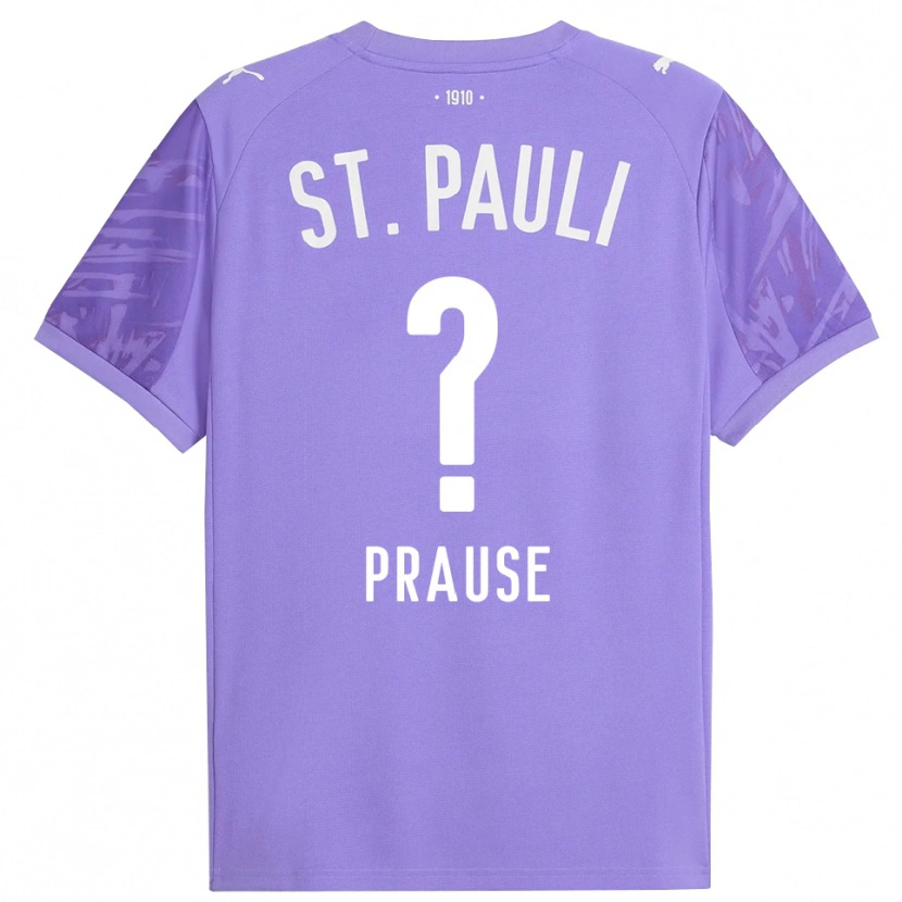 Danxen Enfant Sebastian Prause #0 Maillot de Gardien Violet Moyen Noir 2025/26 T-shirt