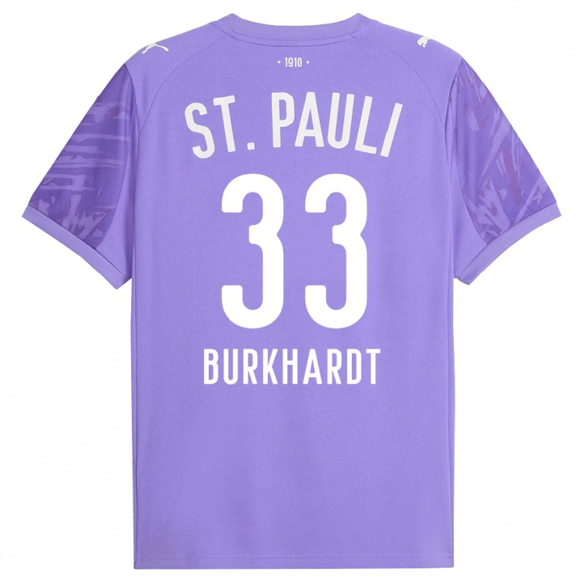 Danxen Enfant Jannik Burkhardt #33 Maillot de Gardien Violet Moyen Noir 2025/26 T-shirt