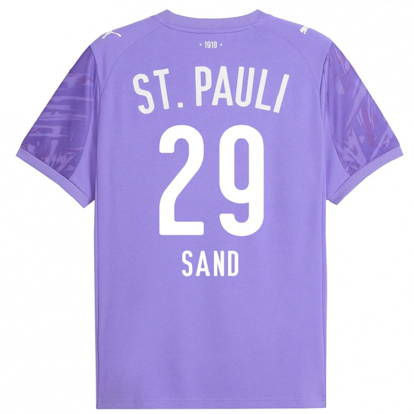 Danxen Enfant Christoffer Sand #29 Maillot de Gardien Violet Moyen Noir 2025/26 T-shirt